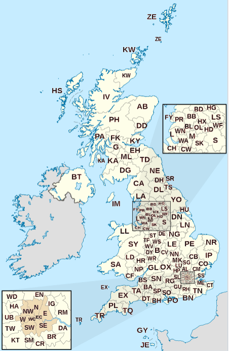 Kody pocztowe Wielka Brytania